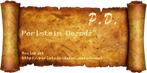 Perlstein Dezső névjegykártya